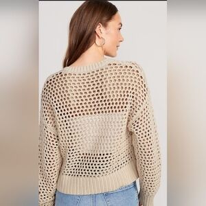 Old Navy Women's Cotton Cream Open StitchKnit Pullover Sweater~Large